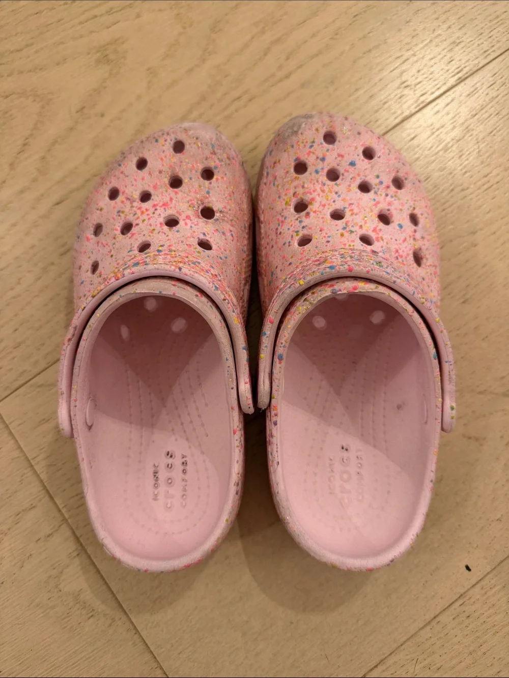 Kids Pink Splash Croc Shoes